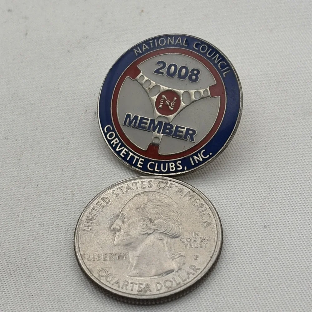 2008 National Council Corvette Clubs Inc NCCC Member Lapel Hat Pin Mid America